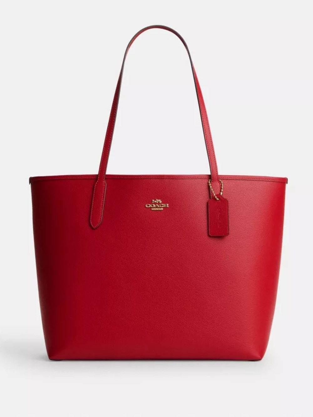Coach Red Medium City Leather Tote Bag